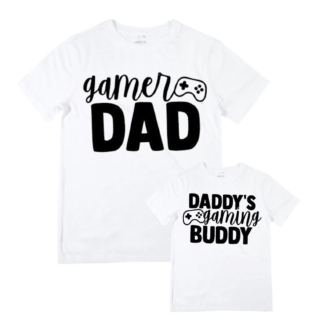 Gamer Dad / Buddy - Matching Shirts - White
