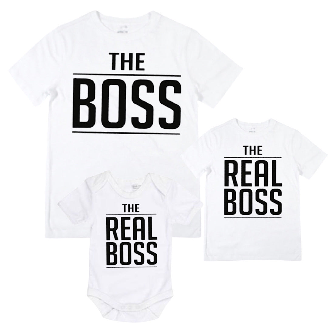 The Boss & The Real Boss - Matching Shirts - White