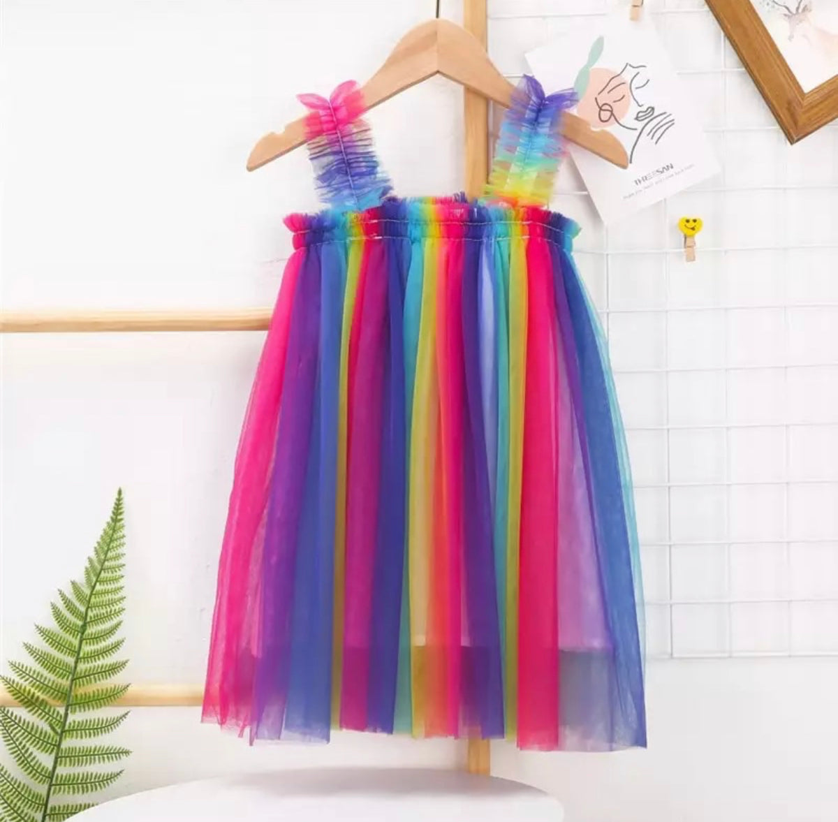 Tulle Dreams Dress in Dark Rainbow