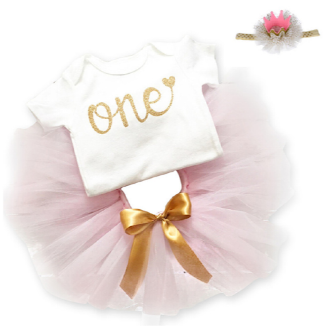 Golden Love First Birthday Outfit