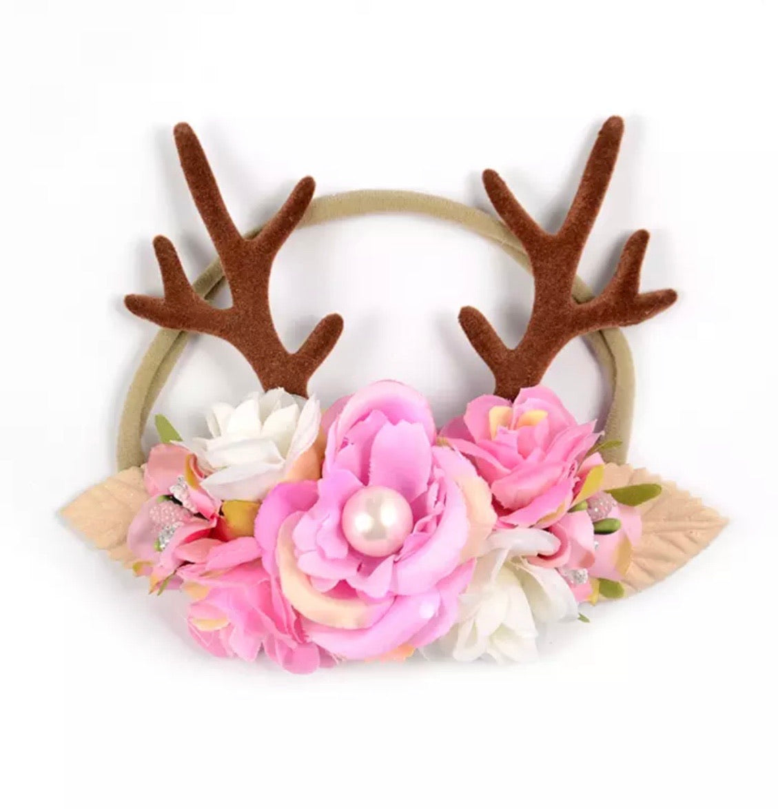 Christmas Pink Rose Headband