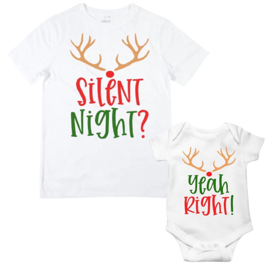 Silent Night? Yeah Right! Matching Shirt Range - 🎄 Lullaby Lane Design