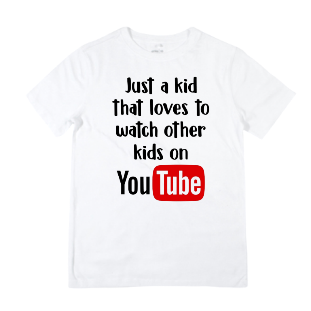 Just a Kid watching YouTube Shirt - White