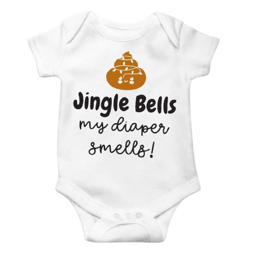Jingle Bells My Diaper Smells Bodysuit 🎄 Lullaby Lane Design
