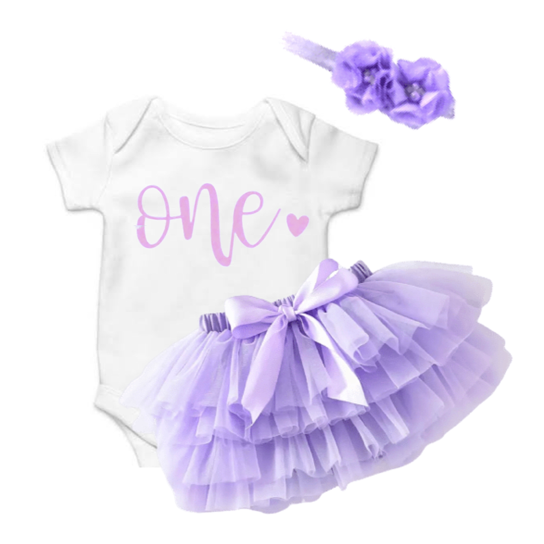 Lilac One First Birthday Set - Lullaby Lane Designs