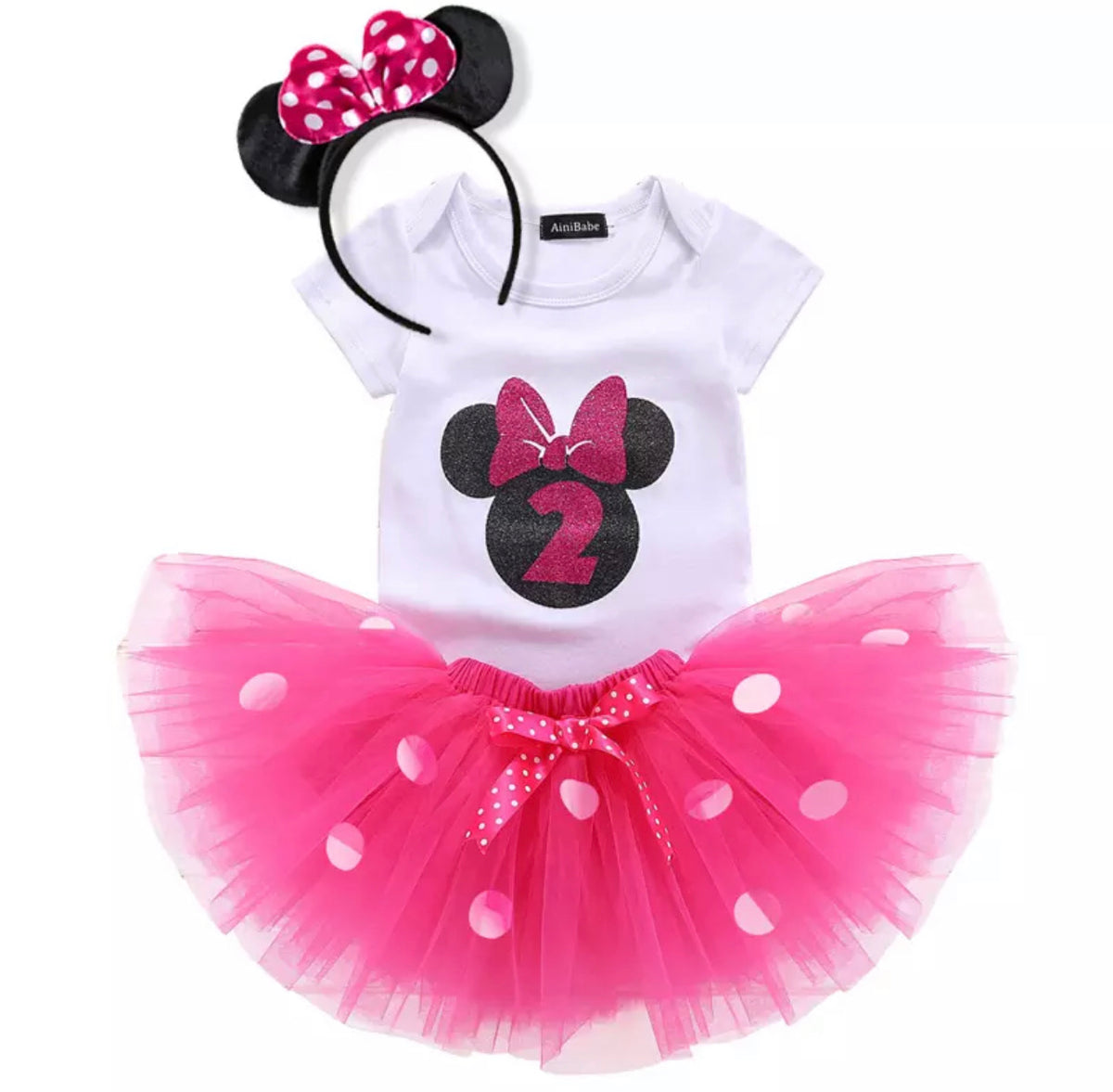 Pink Minnie Mouse Second Birthday Outfit