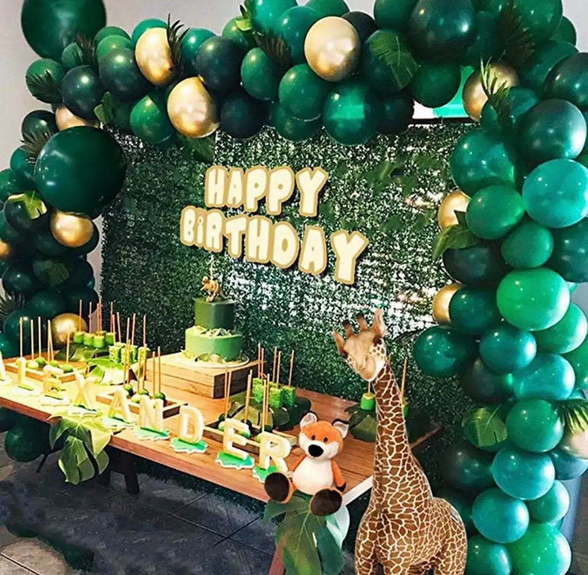 Metallic Green & Gold Balloon Garland Kit