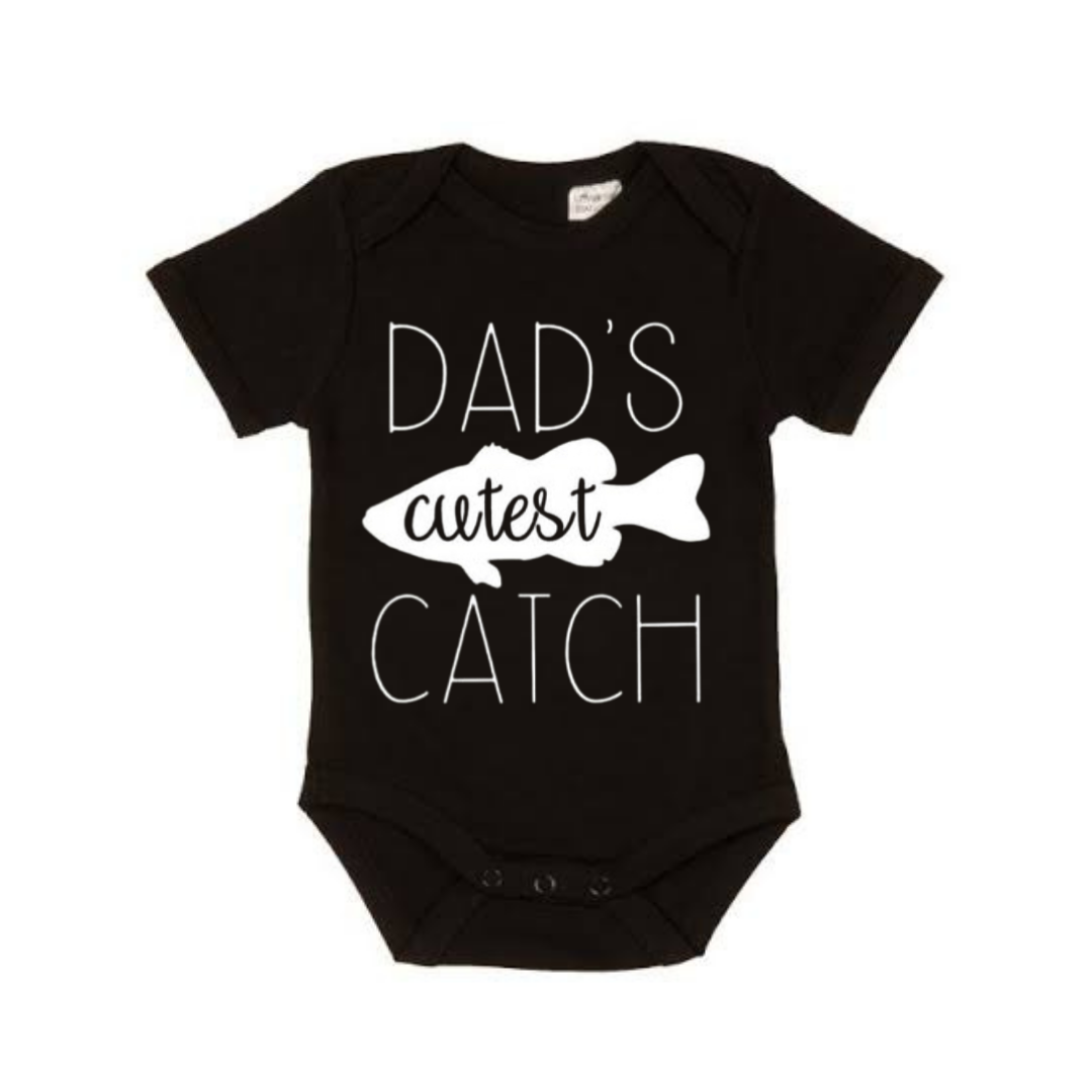 Dad’s Cutest Catch -  Lullaby Lane Design - Black