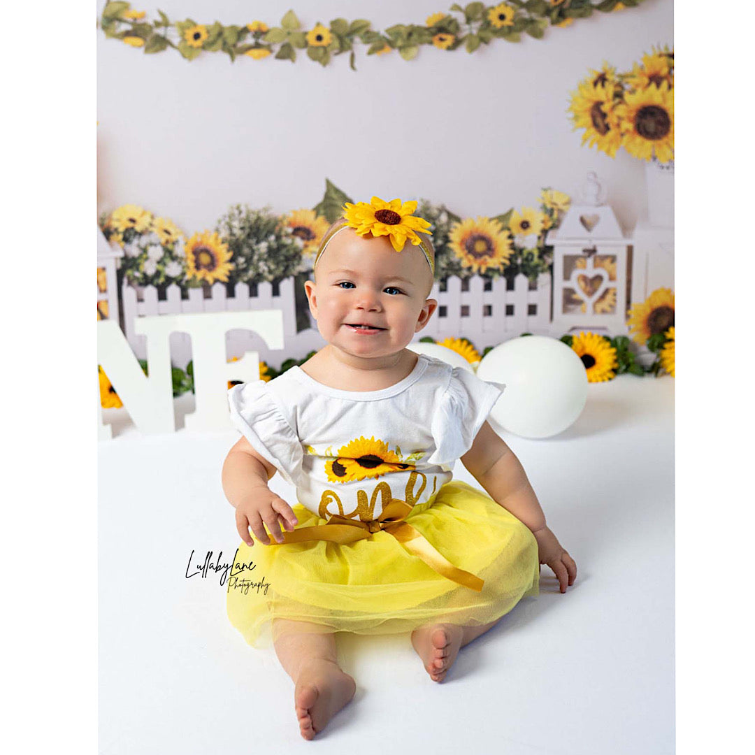 White Sunflower Birthday Outfit