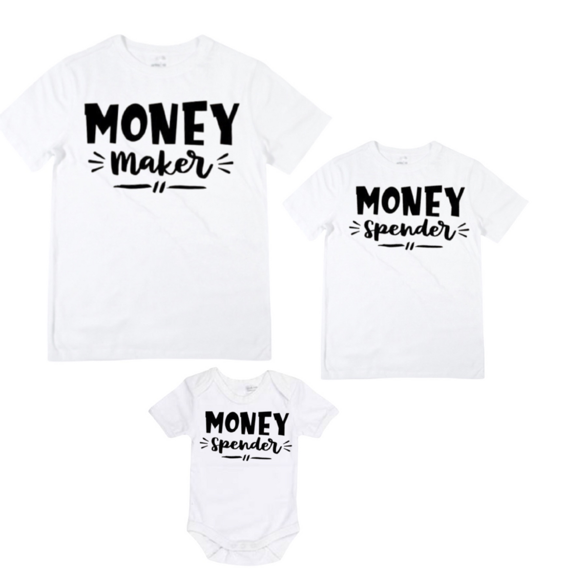 Money Maker / Money Spender - Matching Shirts - White