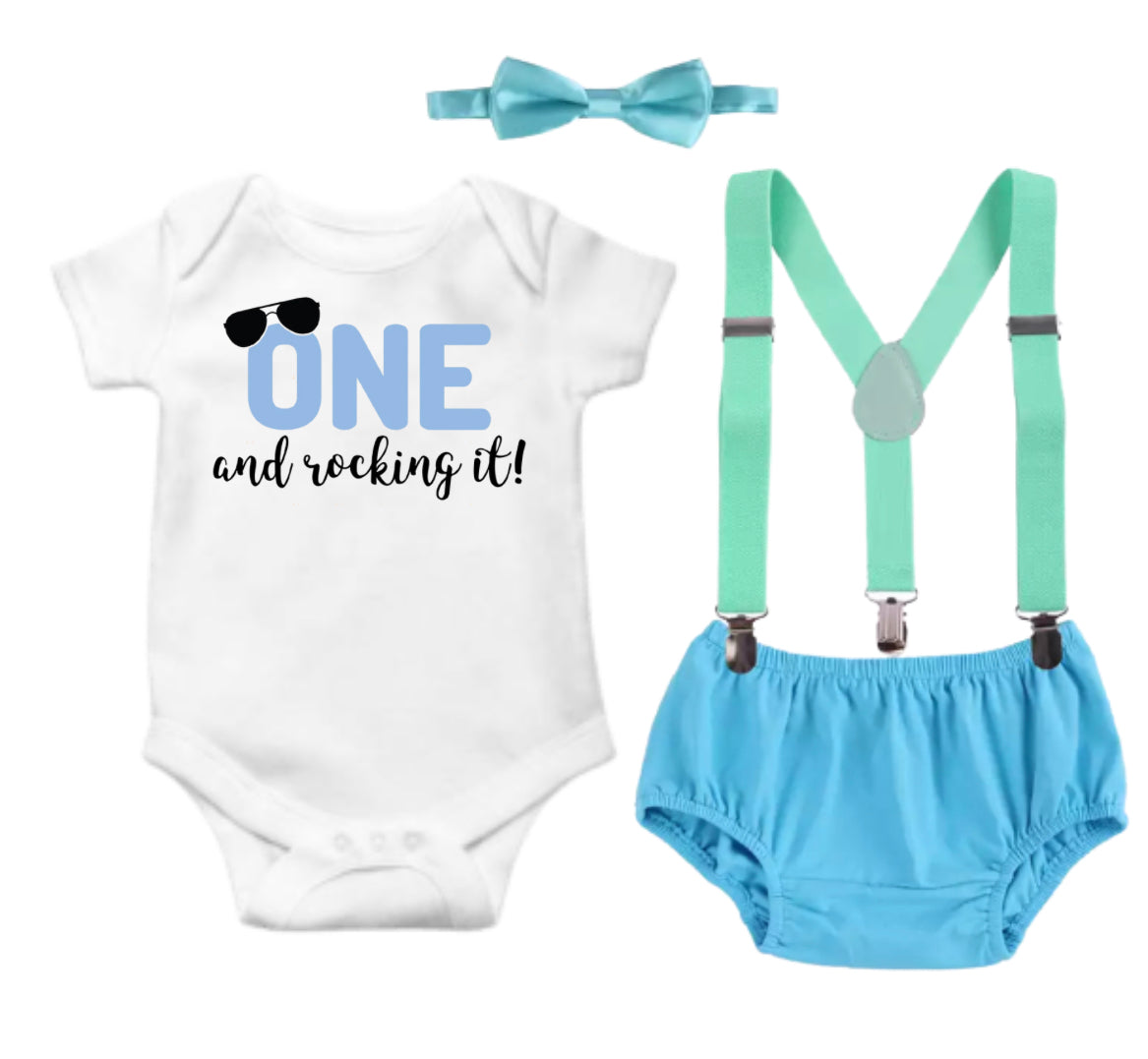 One and Rocking It Boys First Birthday Set - Lullaby Lane Designs