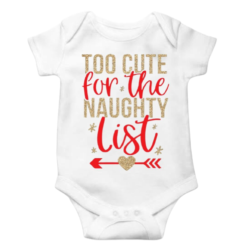 Too Cute for the Naughty List White 🎄 Lullaby Lane Design