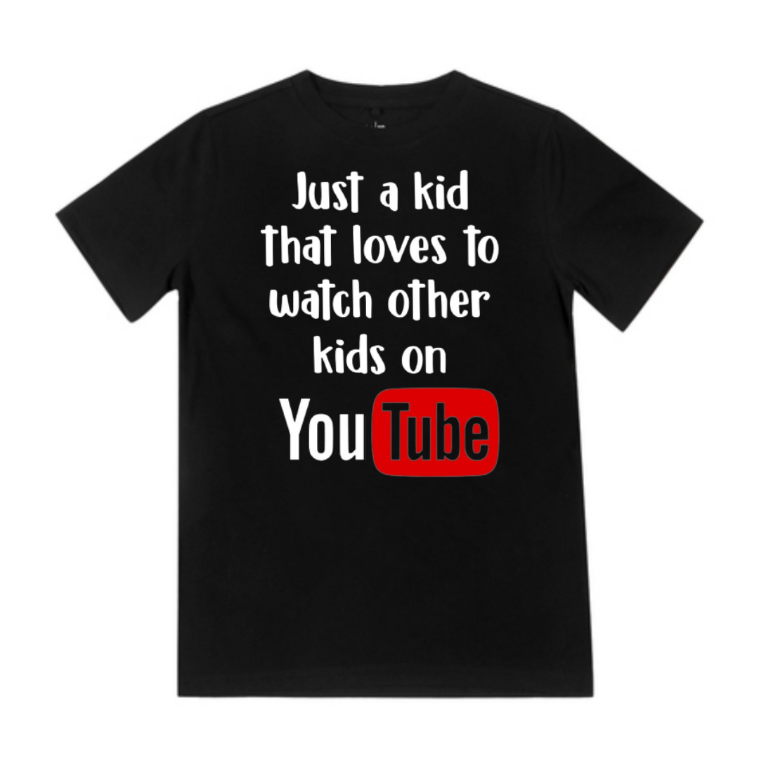 Just a Kid watching YouTube Shirt - Black