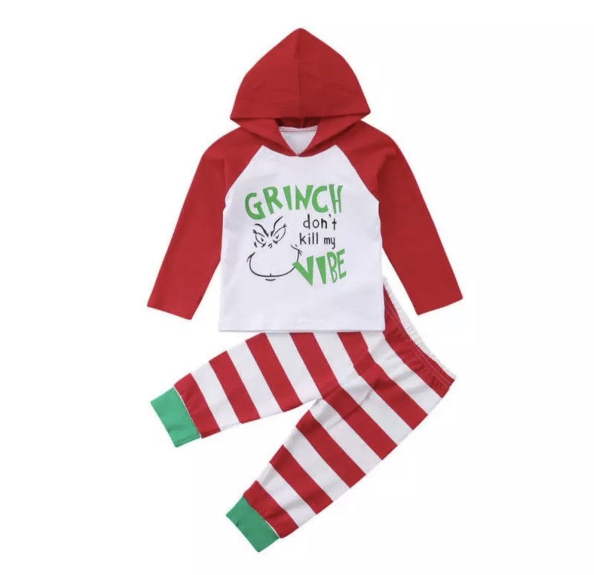 Grinch Vibes PJ Christmas Set