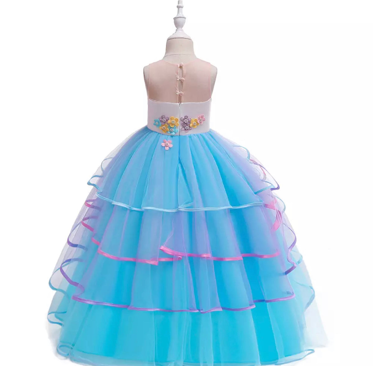 Unicorn Blue Tulle Dress + Unicorn Headband