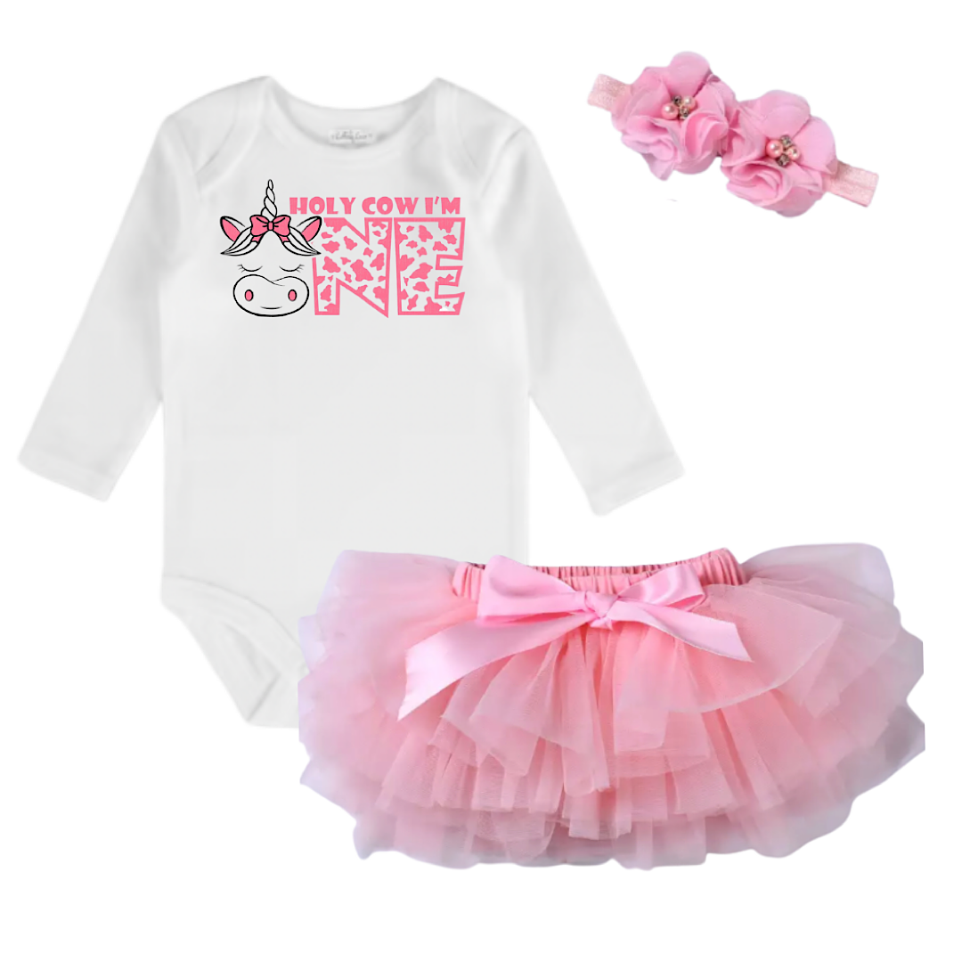 Holy Cow I’m One First Birthday Set - Lullaby Lane Designs