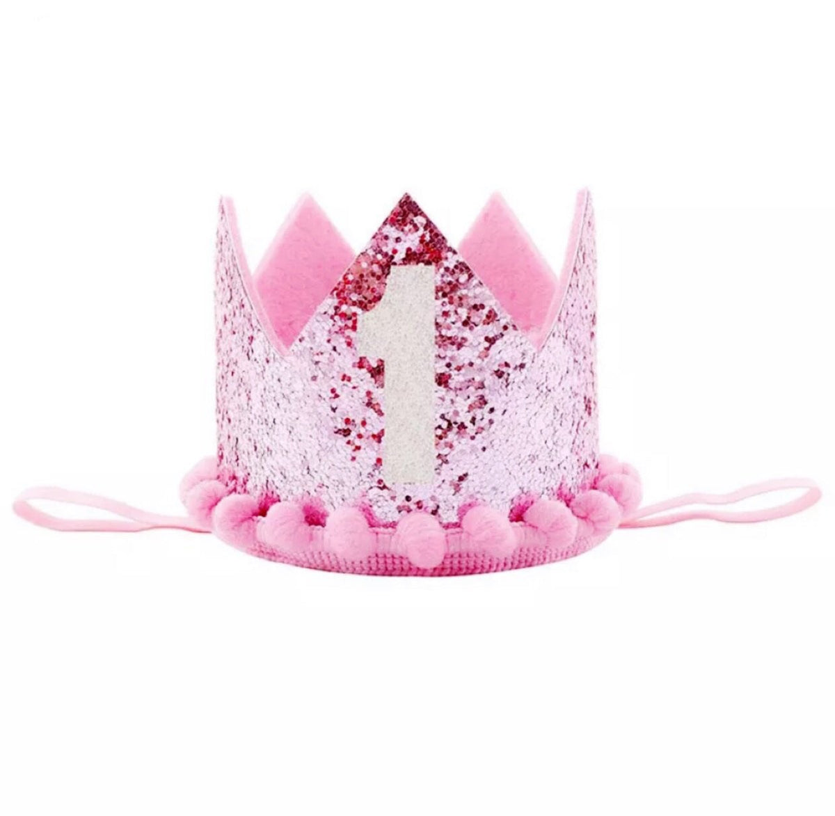 Pink PomPoms Crown