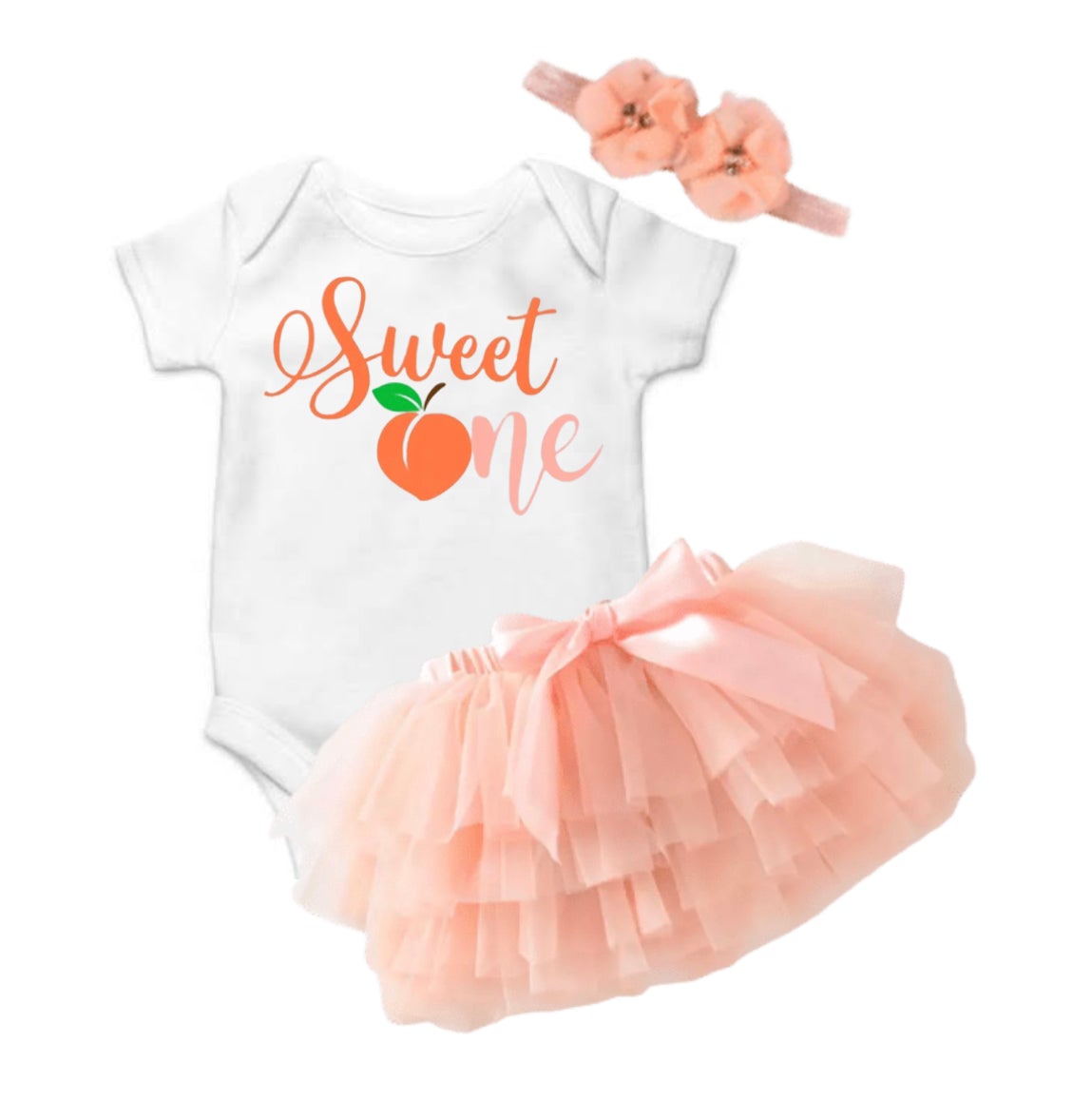 Sweet Peachy One First Birthday Set - Lullaby Lane Designs