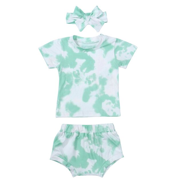 Mint Two Piece Tie Dye Set + Headband