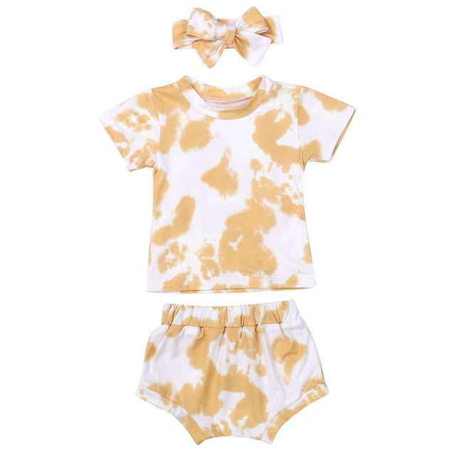 Mustard Two Piece Tie-Dye Set + Headband