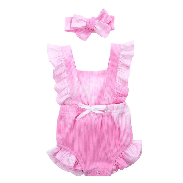 Pink Flutter Romper + Headband