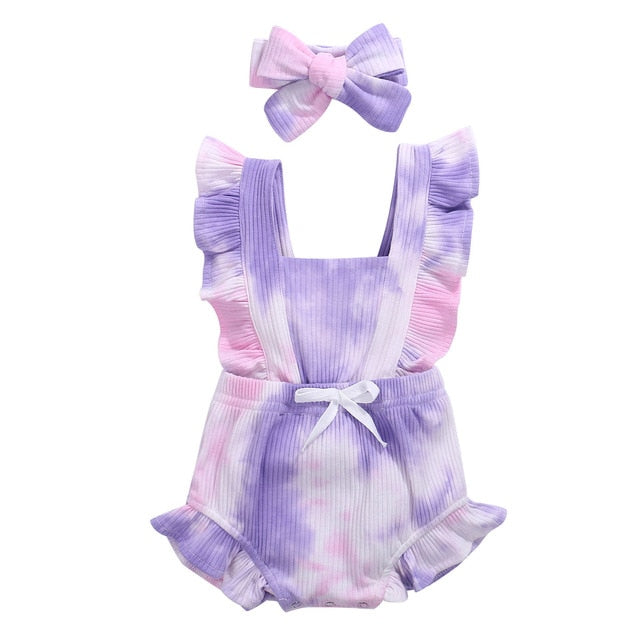 Purple Flutter Romper + Headband