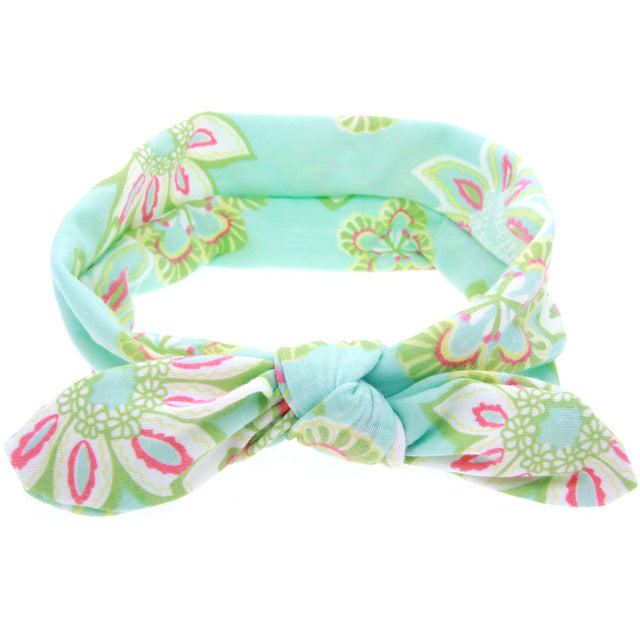 Green Floral Bowknot Headband