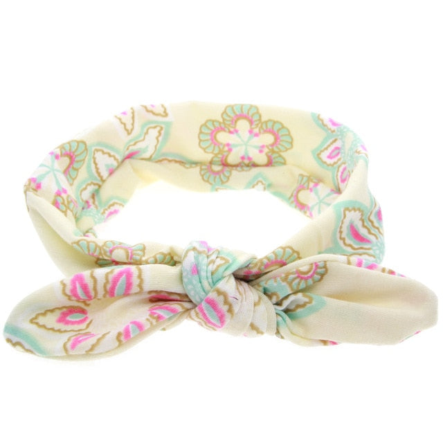 Cream Floral Bowknot Headband