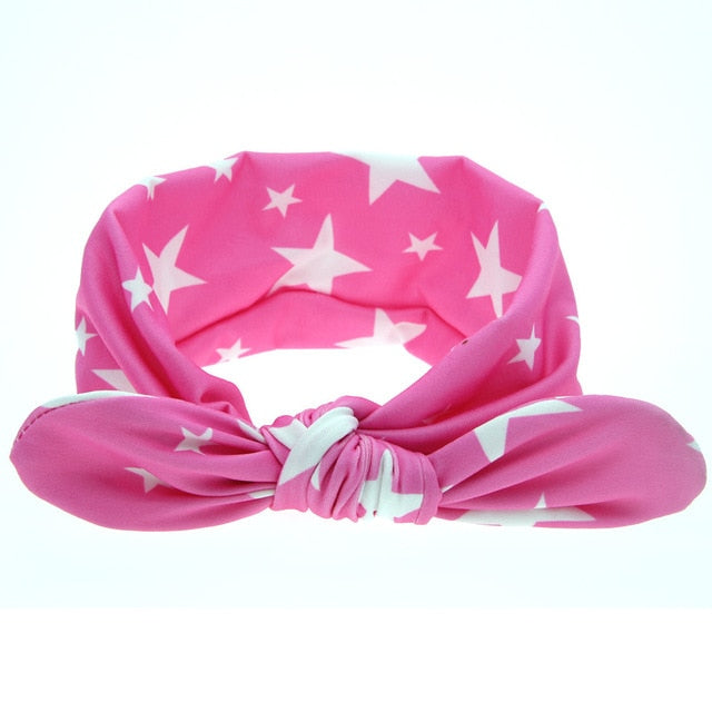 Pink Stars Bowknot Headband