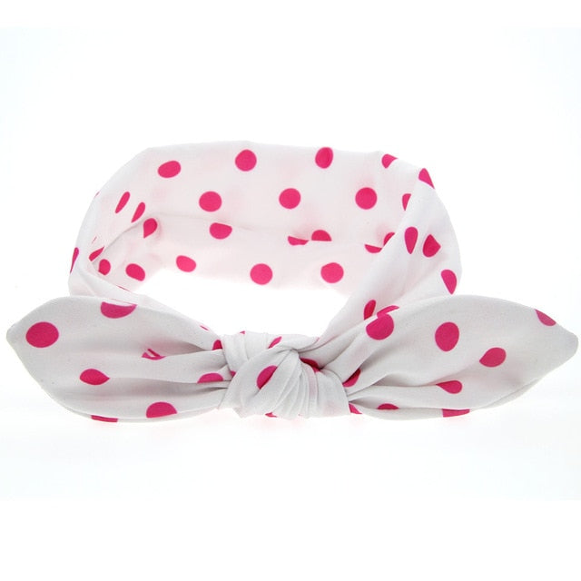 Pink Polka Dots Bowknot Headband