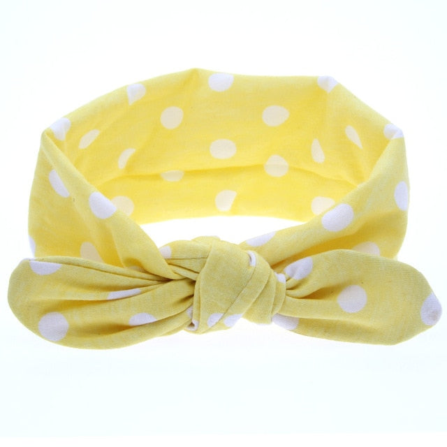 Yellow Polka Dots Bowknot Headband