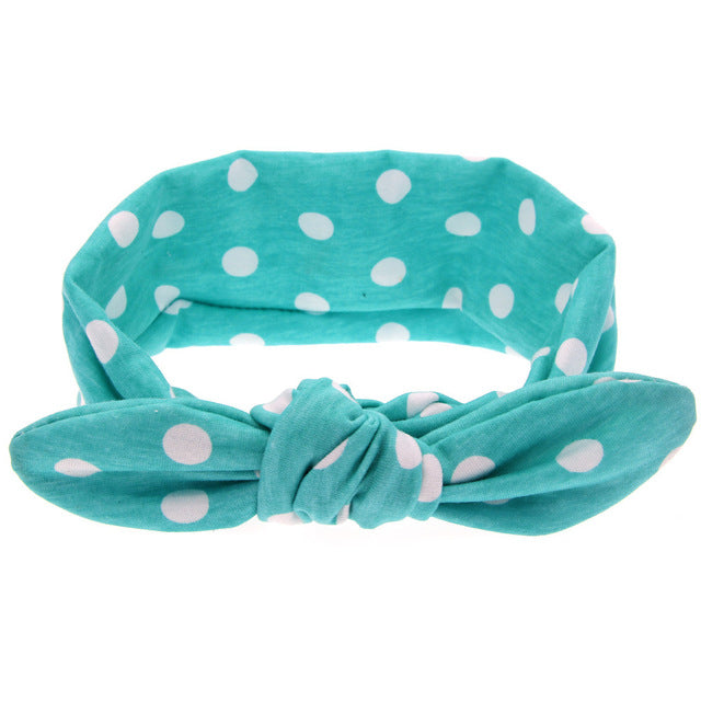 Green Polka Dots Bowknot Headband