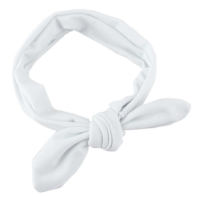 White Bowknot Basic Headband