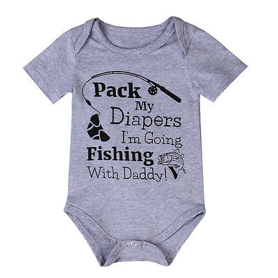 Pack My Diapers Fishing Onesie