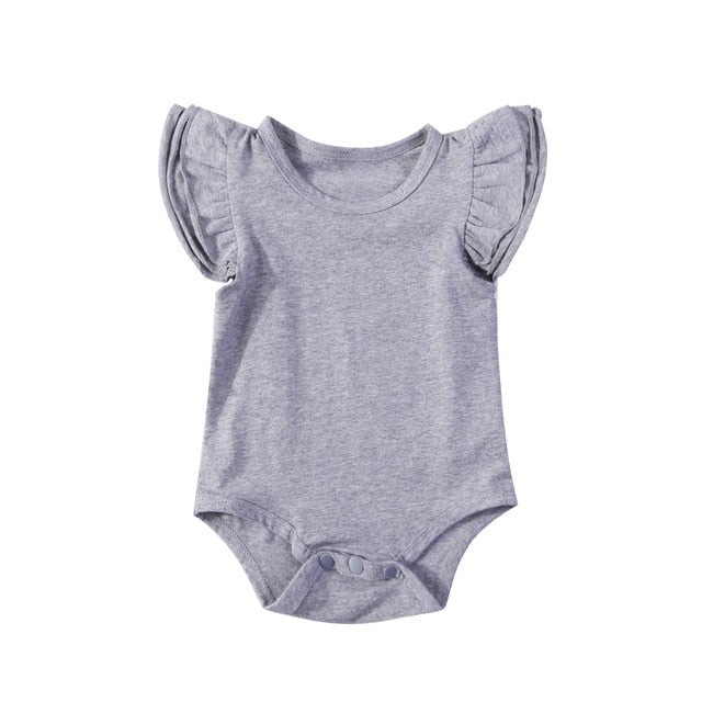 Gray Basic Flutter Bodysuit