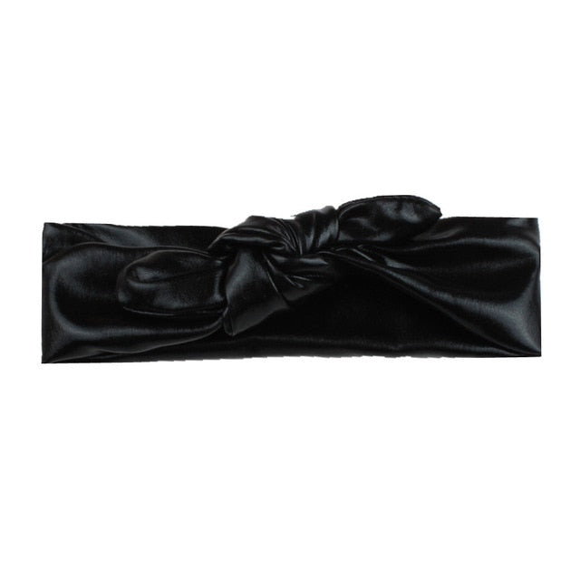 Matte Black Bowknot Headband