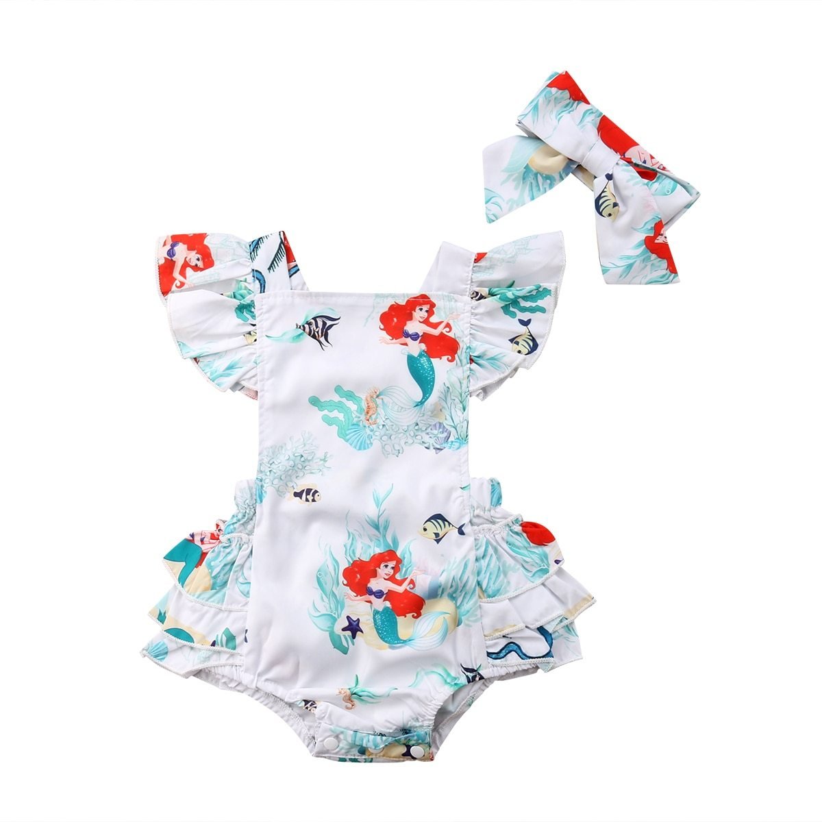 Little Mermaid Romper + Headband